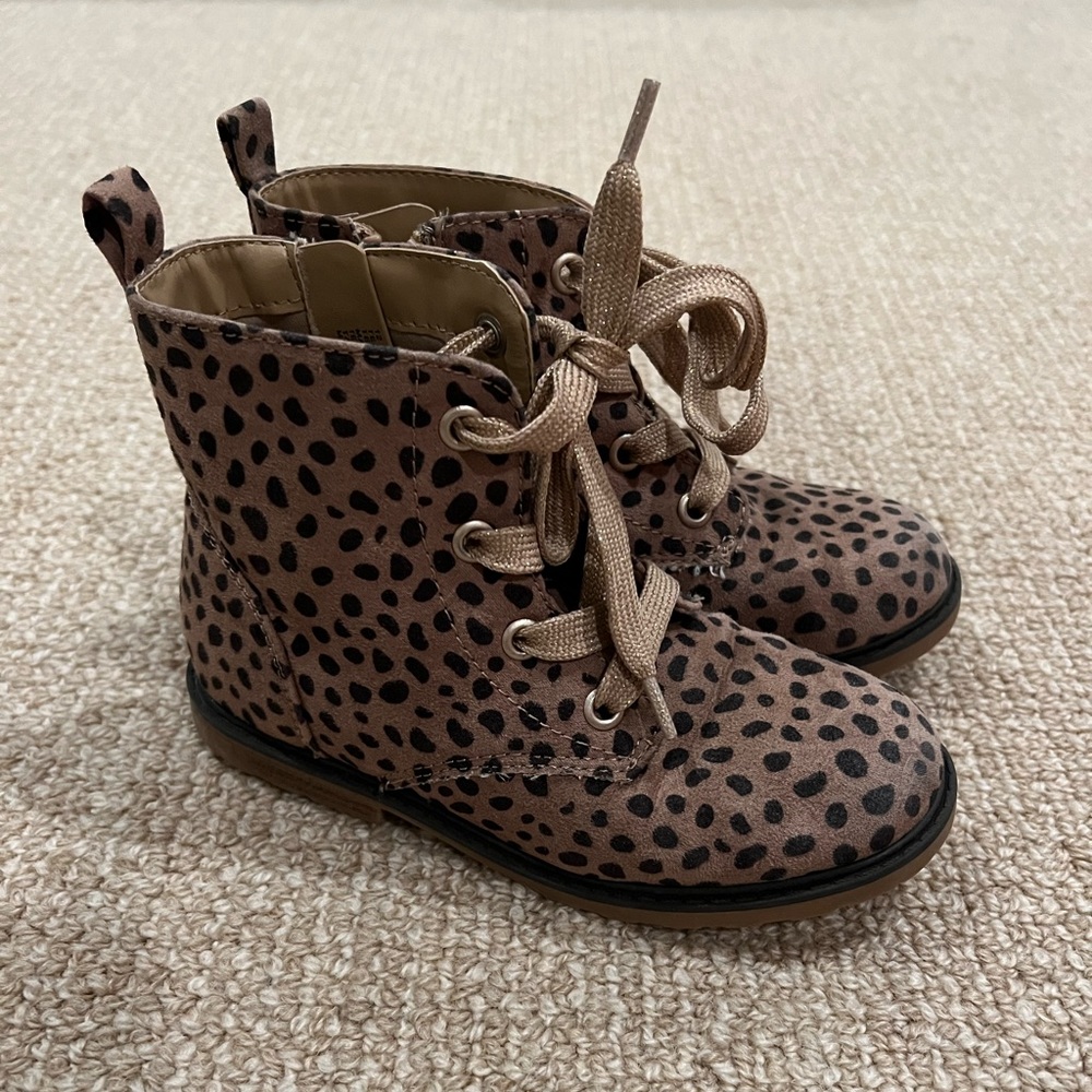 Cat and Jack Leopard Print Ankle Boot size 12